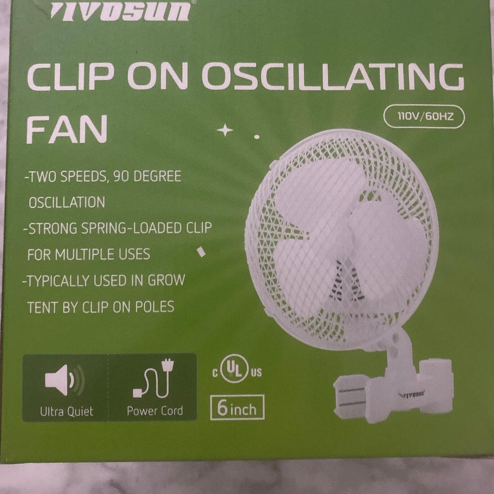 Grow tent clip on oscillating fan